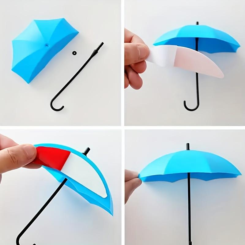 9 шт./набор Настенные подвески в виде зонтиков, Легко установить, Милые крючки без следов и гвоздей, Многофункциональное украшение для комнат и жилых помещений