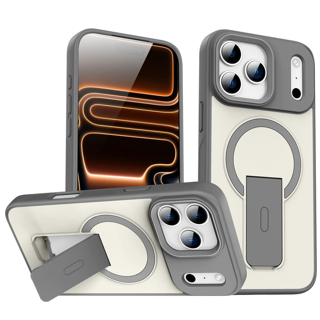 Magnetic Invisible Stand Protective for Case for For Iphone 17 Air 12 1 14 13 16 Pro Max Plus Matte Shockproof Cover