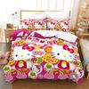 Sanrio Hello Kitty Постельное белье Пододеяльник Аниме Полный Розовый Мультяшный Коврик для одеяла Дружелюбный к коже Дышащий Милый Печатный Одеяло Постельное белье