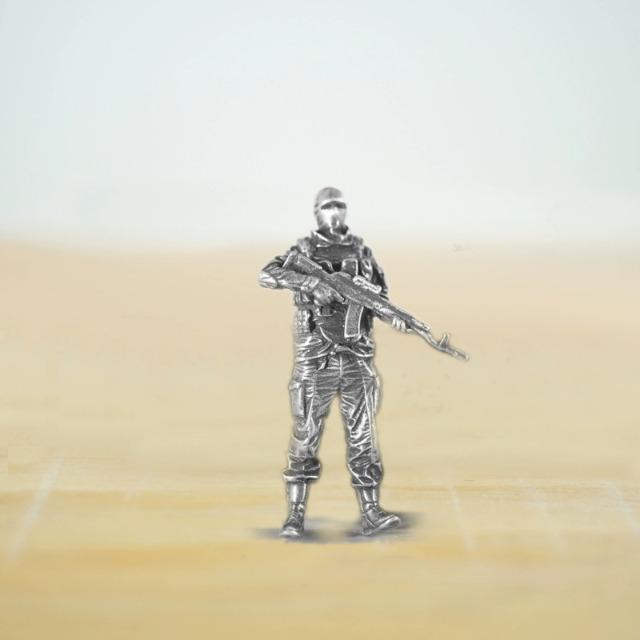 Фигурка солдата из белой меди и латуни, модель, настольное украшение, подарок для любителей Вооруженных Сил