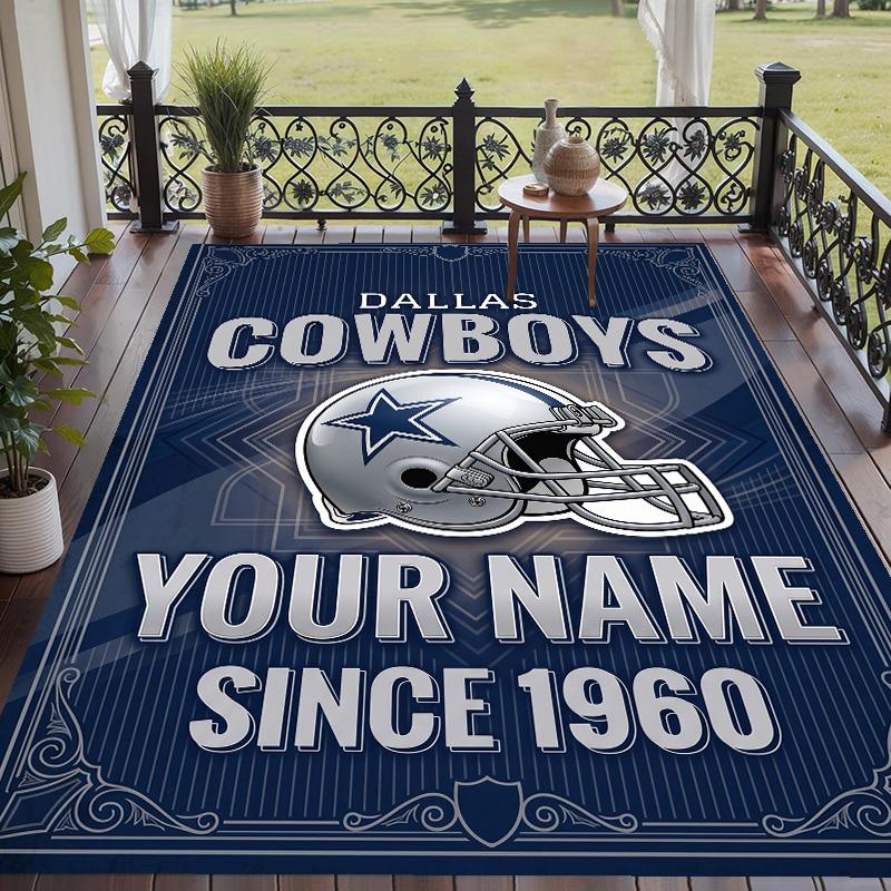 Custom Text Printed Rug Dallas Cowboys Non Slip Floor Carpet For Home Room Decor