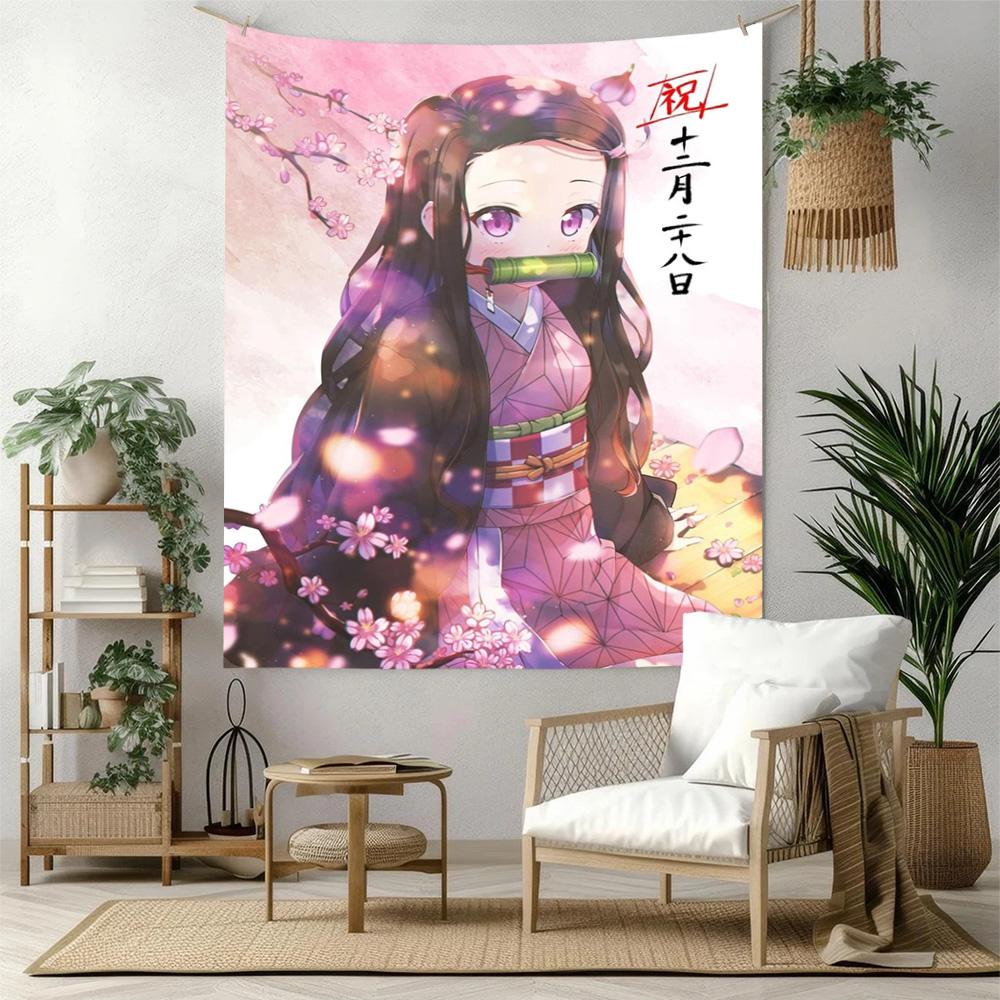 Kimetsu No Yaiba Wall Decor Tapestry Art For Pet Memorial Birthdaywedding Party Backdrop Family Gift
