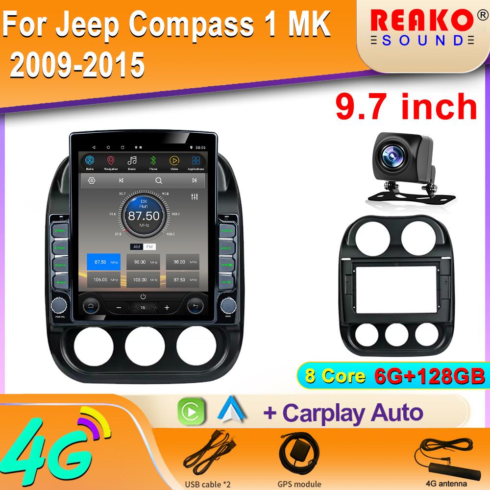 9,7-дюймовый вертикальный экран Tesla Android 12.0 автомобильное радио для Jeep Compass 1 MK 2009-2015 GPS-навигация Carplay мультимедийный плеер