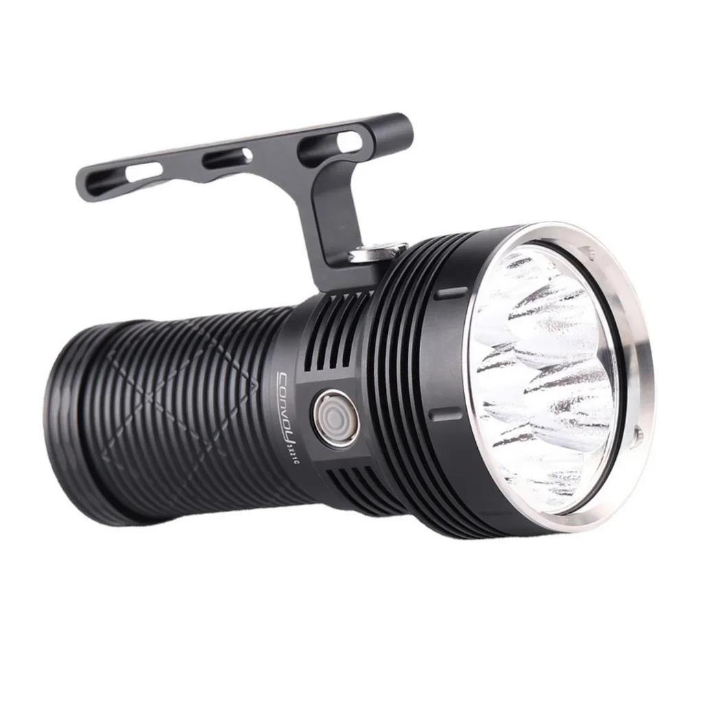 Мощный светодиодный фонарь Convoy 3X21C SST40 15000Лм, перезаряжаемый, с функцией зажигалки, от аккумулятора 217000 5000 мАч, для самообороны