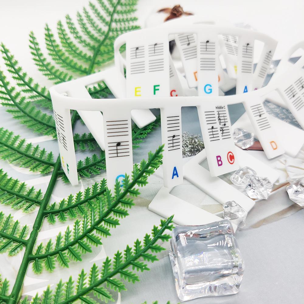 61-клавишная клавиатура фортепиано, коврик для музыкальных заметок, коврик из силикагеля, съемная клавиатура фортепиано, этикетки для заметок на палец