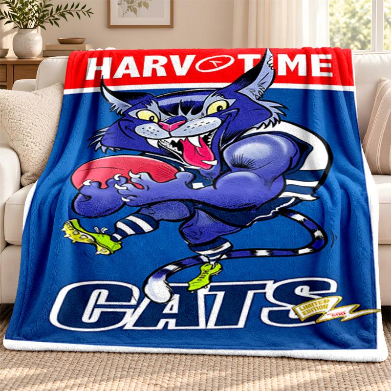 Geelong Cat blanket Flannel Blanket Soft Cozy Plush Throw for Sofa Bed Lightweight Home Decoration Outdoor camping