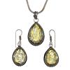 Rutile Golden Set Earring Jewelry 18-20'' Pendant Quartz Sterling