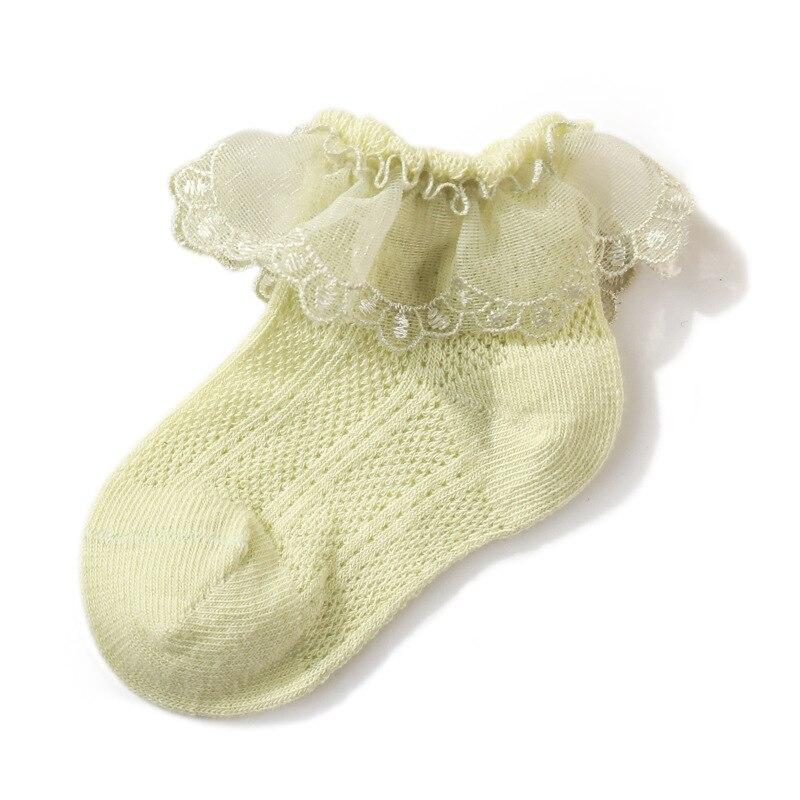 Новые короткие носки до щиколотки для маленьких девочек, летние тонкие хлопковые носки принцессы для танцев, кружевные носки для девочек 3-12 лет, детские носки