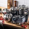 Steel pot set 12 pieces 2.1/2.1/2.9/3.4/3.9/6.6L KLAUSBERG KB-7702