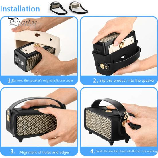 Силиконовый защитный чехол с ручкой из искусственной кожи и плечевым ремнем для портативного BT-динамика Marshall Emberton II, аудио с защитой от царапин