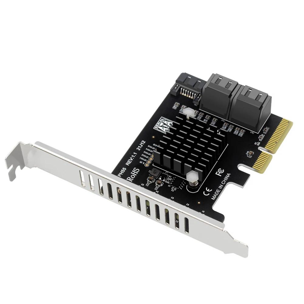 Карта расширения PCIe на 5 портов SATA3.0 с поддержкой каскадного Trim, адаптер-карта расширения PCIe X4 на SATA3.0 для Windows/Linux/Mac OS