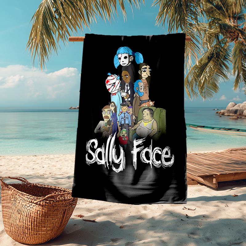 Ультрамягкое пляжное полотенце с тематикой Sally Face, идеально подходит для бассейна - кемпинга, дайвинга - идеальный дорожный аксессуар, яркое пляжное полотенце.
