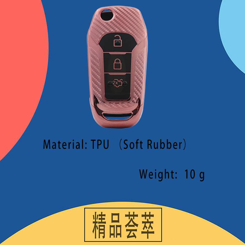 TPU Carbon Fiber Car Remote Key Cover Case Shell Key Fob for Fusion Fiesta Mondeo Ecosport Kuga Escort Everest Ranger F150 Protector Holder