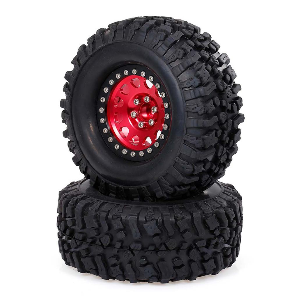 2 шт. Высокопрочные 2,2-дюймовые RC резиновые шины с дисками Beadlock из сплава, запчасти для колес для Traxxas Hsp Redcat Rc4wd Axial