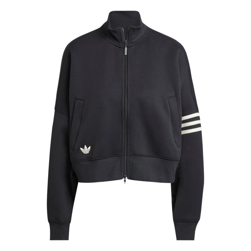 Adidas Women's Loose Fit Double-Zip Three-Stripe Track Jacket