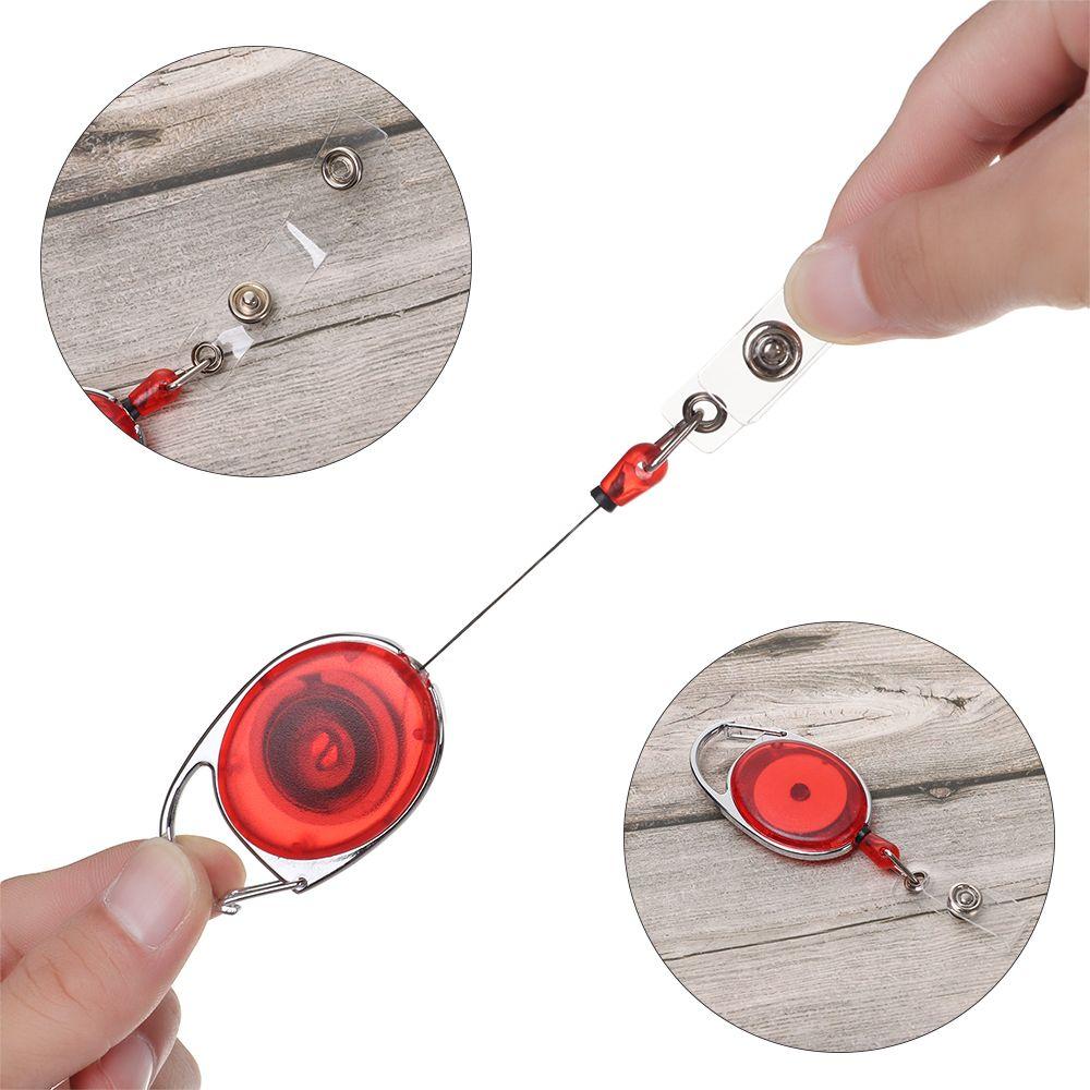 Office Supplies Unisex ID Name Card Clip Anti-Lost Clip Badge Holder Lanyards Key Ring Retractable