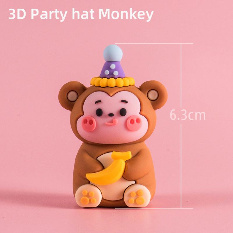 3D Топпер для торта Животные Корейский стиль Маленькие животные Тигр Лев Детский душ 1-й День Рождения Мальчик Девочка Годы Вечеринка Украшения для торта