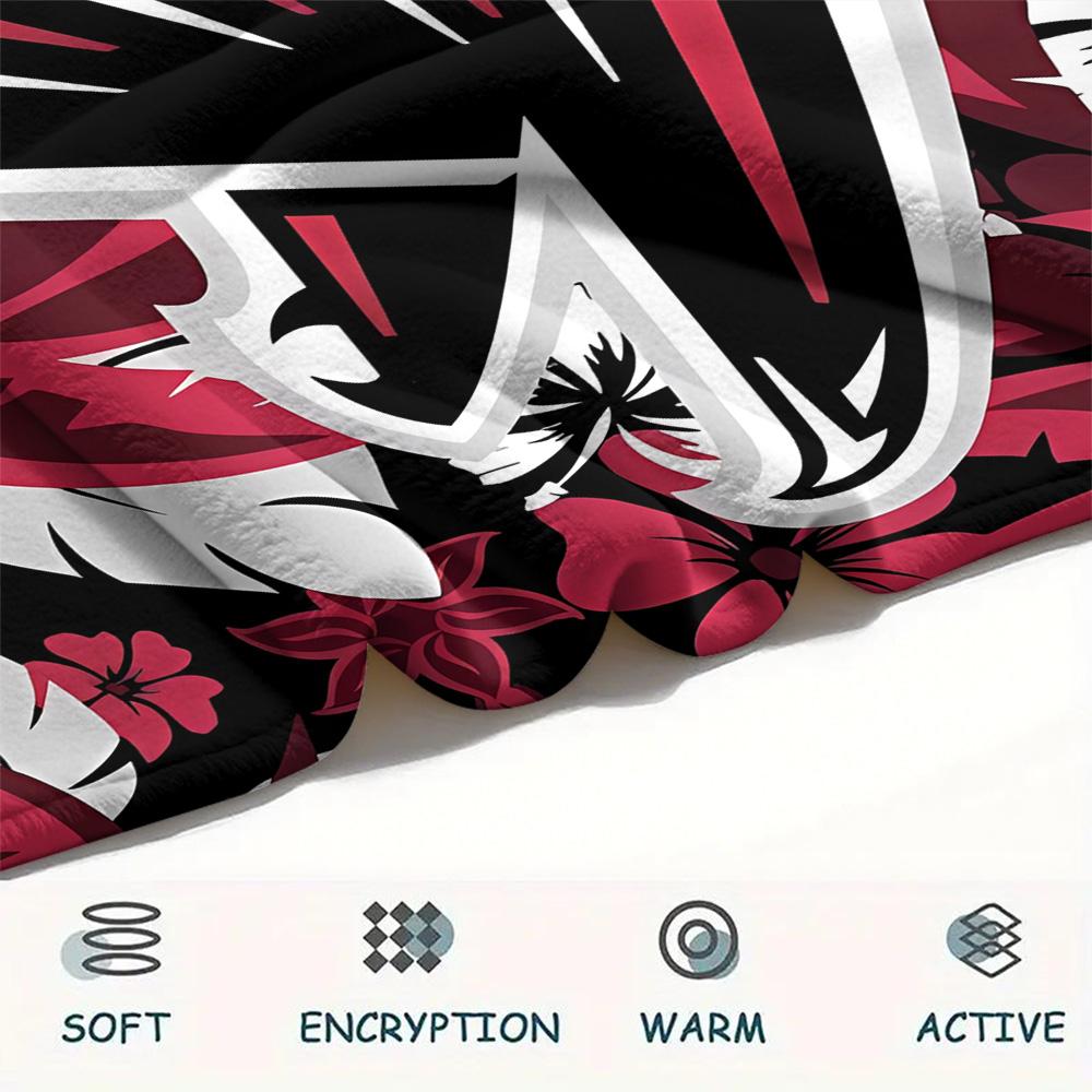 Фланелевое одеяло с принтом Atlanta Falcons, Высококачественное, Удобное для всех сезонов, Декор для дома, Тепло и уют, Идеально для рождественских подарков