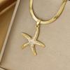 Французское морское ожерелье-пентаграмма с морской звездой: Женская летняя трендовая ключичная цепочка в стиле легкой роскоши 2024