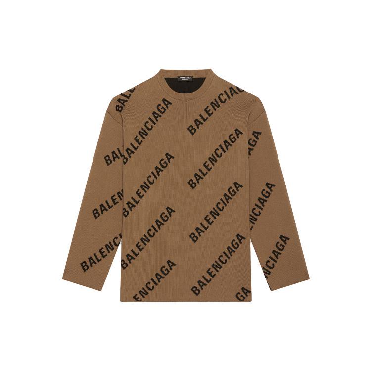 Balenciaga Свободный джемпер с круглым вырезом и интарсией с логотипом 657401T32002900