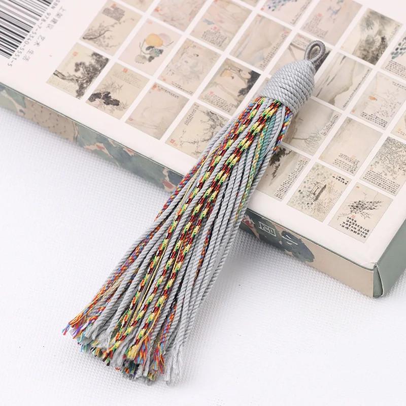 Красивые красочные кисточки 12 см, толстый шнур ручной работы, универсальные кисточки, брелок для рукоделия, орнамент