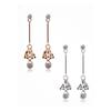 Women's Drop Combo Rose Gold Silver Cubic Zirconia Earrings (10438196)