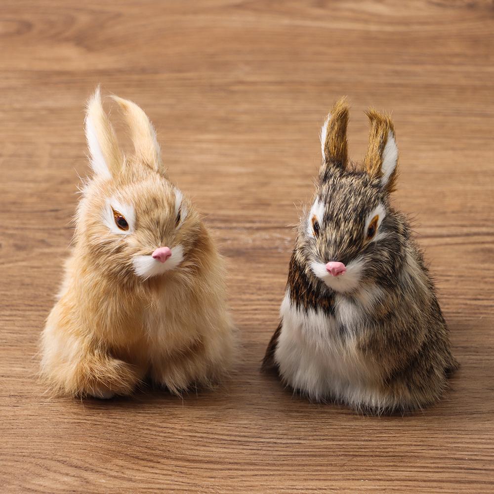 Desktop Furnishings Children's Birthday Gifts Rabbit Model Simulation Easter Rabbits Plush Toys