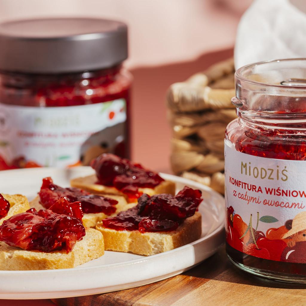 Cherry Jam with Whole Fruit - Miodziś