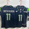 Youth NFL Seattle Seahawks Jersey Style Football Shirt Kids Size S M L XL XXL Blue Gray 11 Embroidered