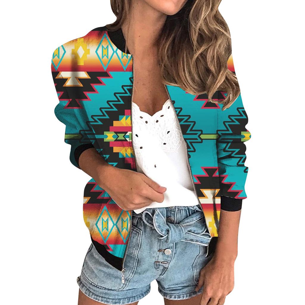20256 autumn women's jacket zipper short 3D printing painted pattern women's fashion single item one generation