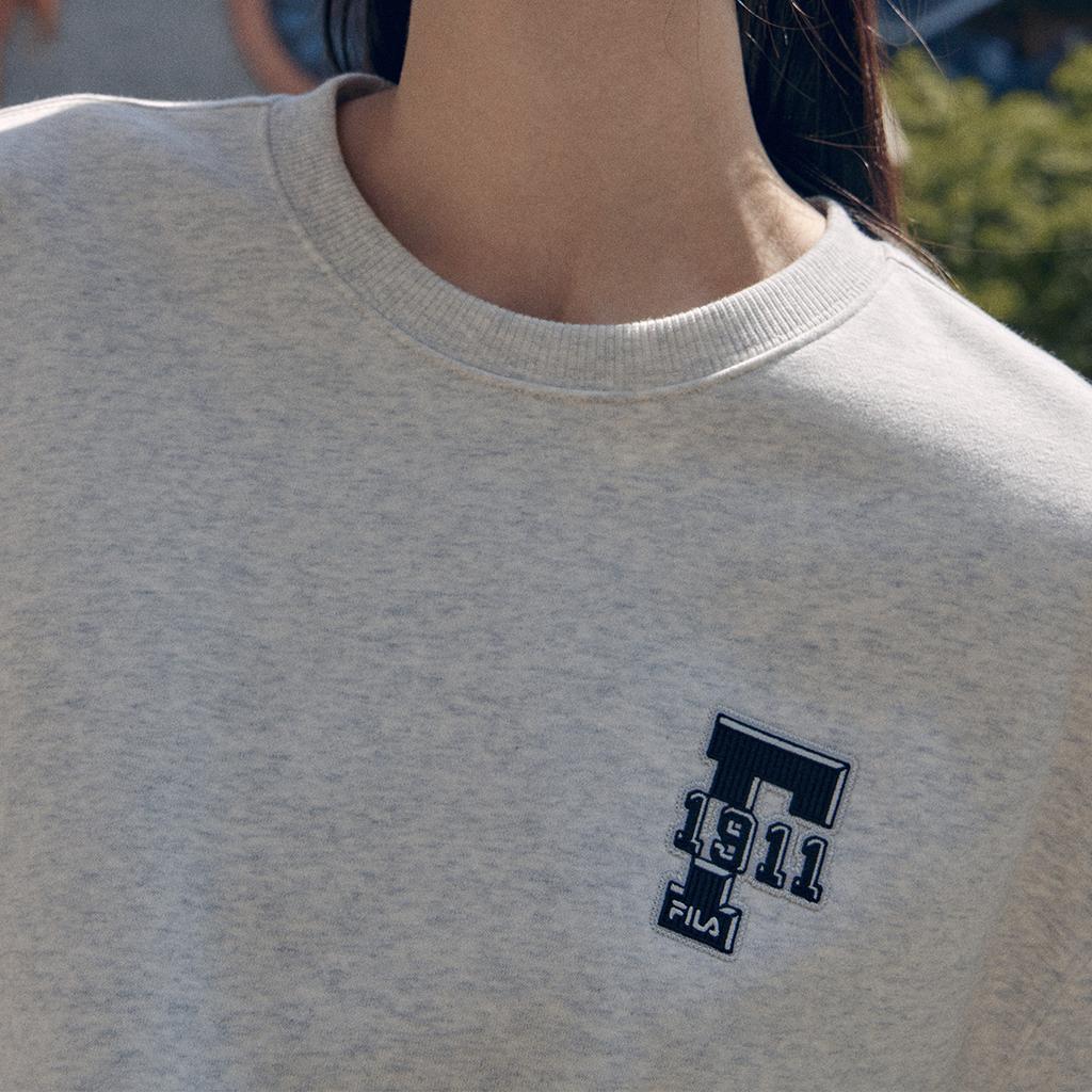 FILA Sweatshirts Men's Moon Whisper Heather Gray Crew Neck Moderate Regular F11U439203FMG