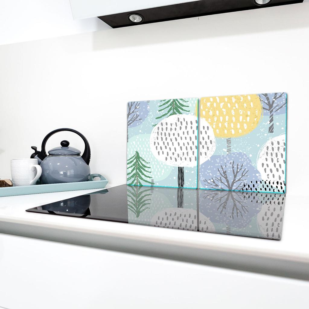 GLASS CUTTING BOARD PLATE 2x40x52 TREE