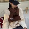 New Autumn and Winter Knitted Scarf with Embroidered Small Flowers Warm Neck Protection Scarf Autumn and Winter Atmosphere Warm Korean Style Scarf