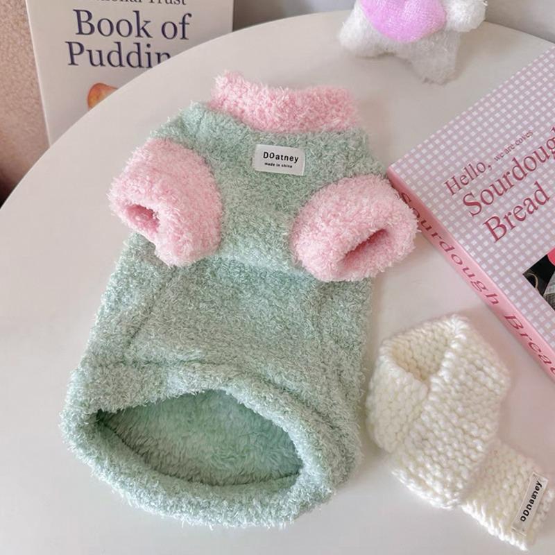 New Autumn Collection Teddy Dog Clothes Warm Sweatshirt for Bichon Frisés Two-Tone Pullover for Small Dogs XS-XL