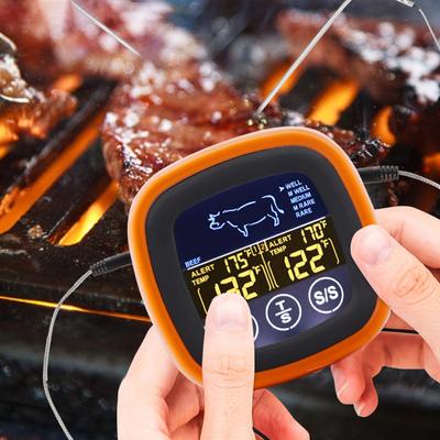 Цифровой кухонный термометр для мяса с сенсорным экраном, водонепроницаемый, с щупом, режим таймера для гриля, барбекю, готовки