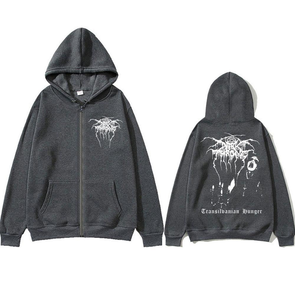 Darkthrone Transilvanian Hunger Худи на молнии Группа Смертельного Черного Металла Рок-группа Харадзюку Спортивная одежда Мужские Готенские Спортивные Костюмы Пальто
