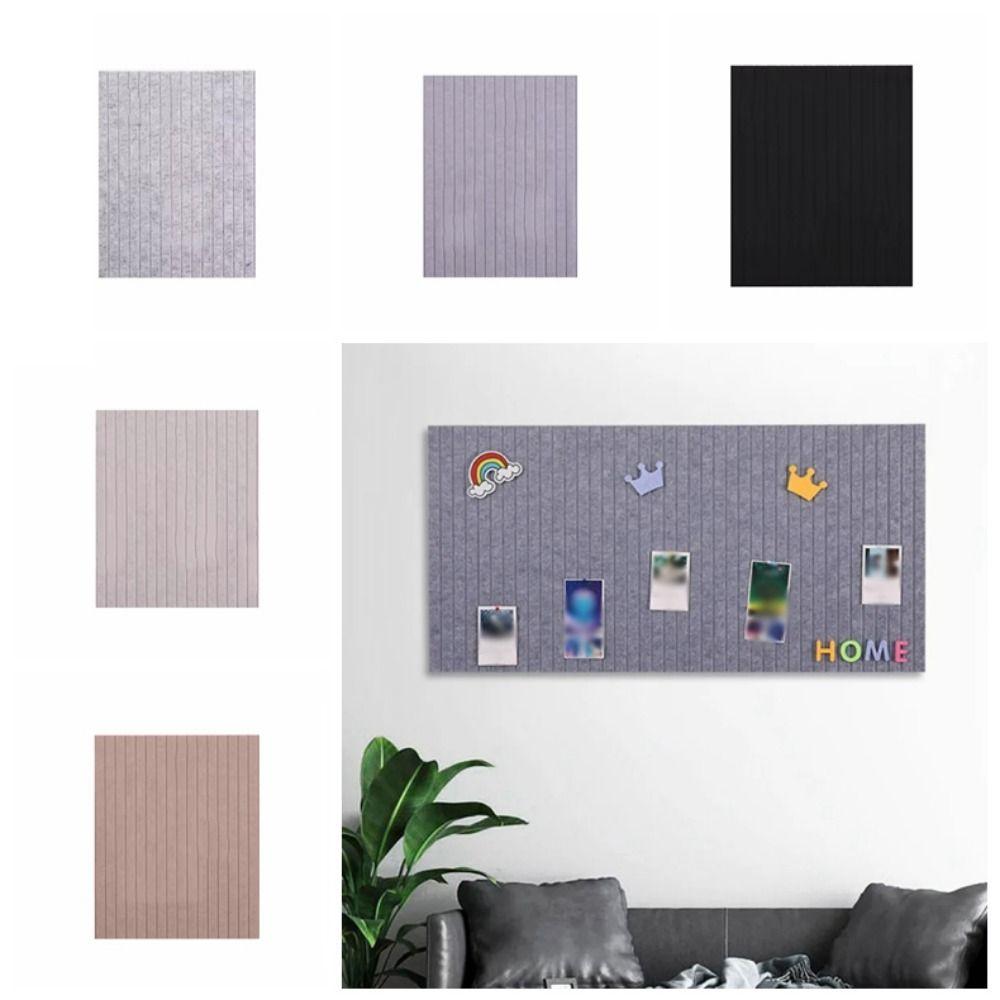 Self Adhesive Felt Wall Stickers Board Solid Color Thickened Photo Wall Art 40*60cm Stripe Pattern Message Display Board