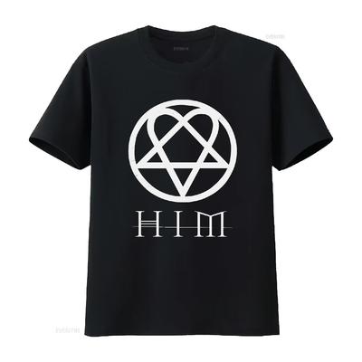 Футболка с логотипом Heartagram Him Band Роза винтажная стирка слегка повседневная топ для повседневной носки графический мужская мода удобная