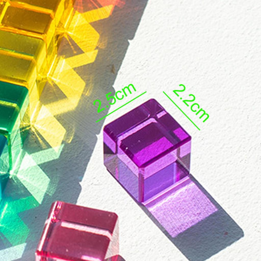 Rainbow Building Blocks Set Acrylic Cubes Sensory Training Toys Educational Stacking