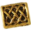 Flat Rectangle Metal Bead 7 Mm Golden (10 Pieces)