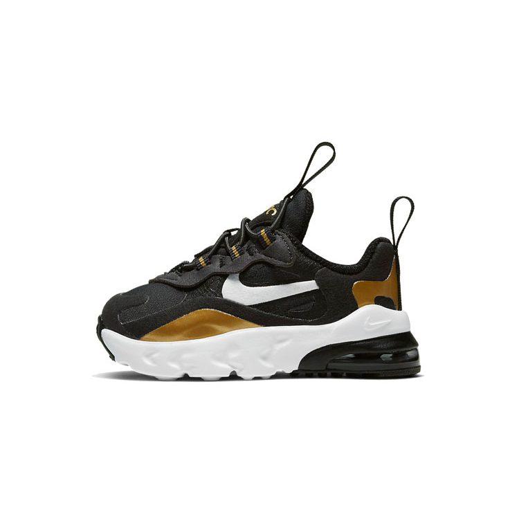 Nike Кроссовки Air Max 270 с амортизацией, низкие, для бега, черные с золотым, для младенцев и малышей CD2654-005
