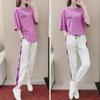 Women's Short-Sleeve T-Shirt & Nine-Point Pants Set - Summer 2025 Korean Trend