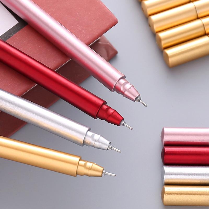 Unisex Pen Student with Red Pen Girl Black Pen Metal Pen Holder Stationery