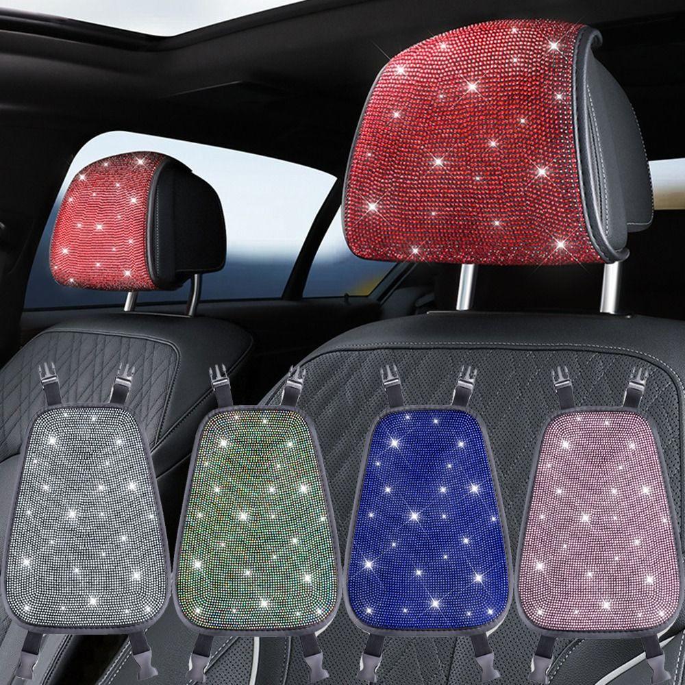 Universal Fit Bling Car Seat Headrest Cover Auto Head Pad Protector Interior Accessories