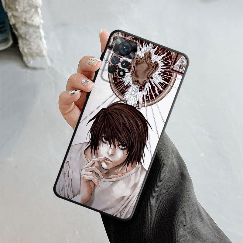 Чехол с подсветкой аниме Death Note L для Xiaomi Redmi Note 11t 11s 11 10 8 Pro 9 9s 9t 8t для Mi 10 8 9a 9c 10c 12c K40 K60