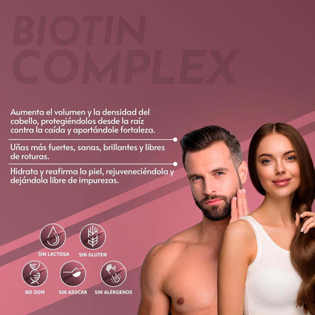 Биотиновый комплекс Healthy Fusion | Биотин, коллаген – против выпадения волос и укрепление волос | Увлажнение и защита кожи | 90 капсул
