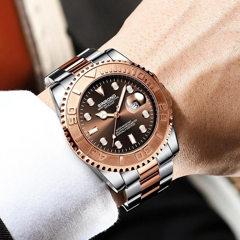 Men's Sports Quartz Watches Stainless Steel Waterproof Luxury Men Wristwatch Calendar Luminous Reloj Hombre