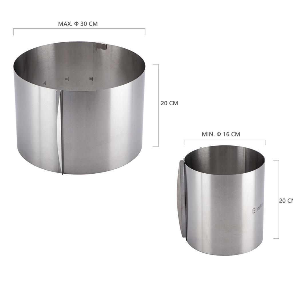 ADJUSTABLE CAKE TIN 20cm RIM FOR CAKES E-8110