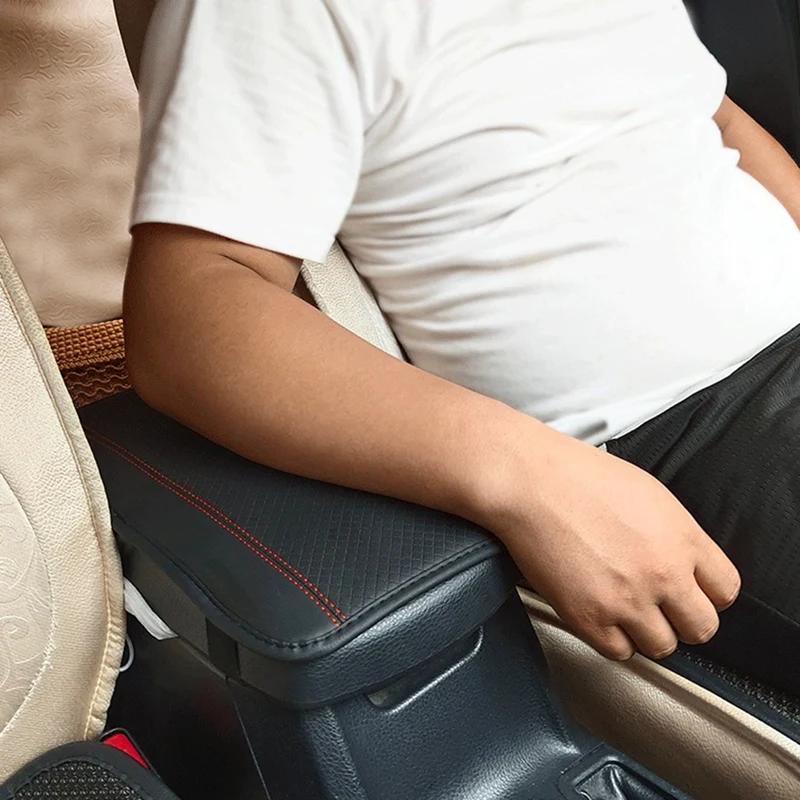 Накладка на подлокотник автомобиля, тисненая двухлинейная нескользящая центральная подлокотница, защитный чехол из волокнистой кожи, универсальные аксессуары для автостайлинга