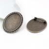 New Fashion 5pcs 30x40mm Inner Size Antique Gold/Silver Black Bronze Pin Brooch Pierced Style Base Setting Pendant